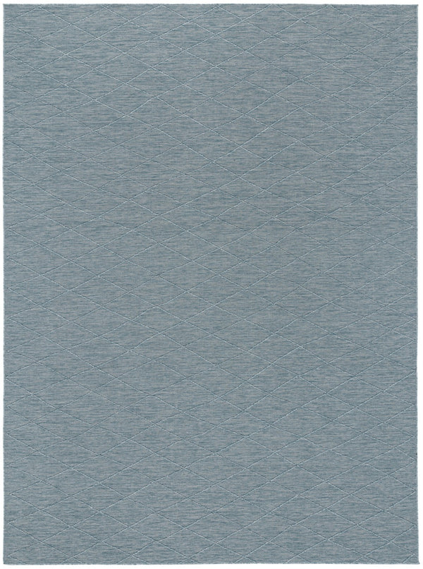 HomeRoots 9' Aqua and Ivory Geometric Indoor Outdoor Area Rug - Modern, Durable, Easy-Care for Any Space! 551538