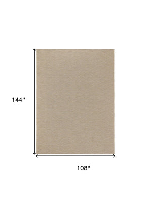 HomeRoots 9' X 12' Geometric Area Rug in Natural & Light Brown – Durable, Stylish for Indoor & Outdoor Use 551539