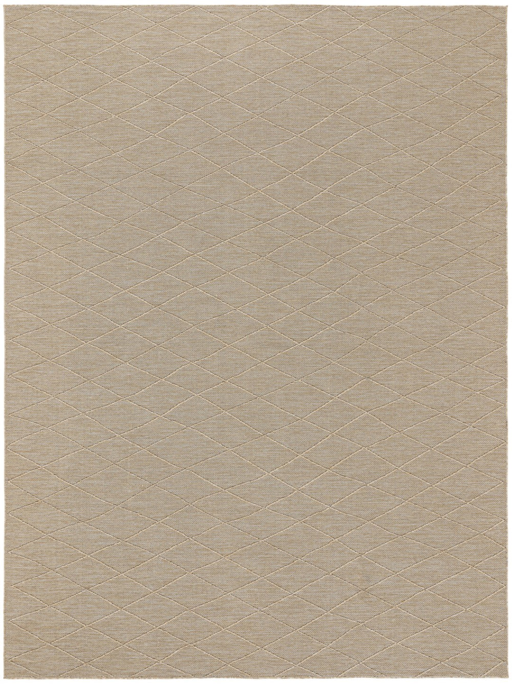 HomeRoots 9' X 12' Geometric Area Rug in Natural & Light Brown – Durable, Stylish for Indoor & Outdoor Use 551539