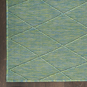 HomeRoots 9' X 12' Vibrant Blue and Green Geometric Area Rug for Indoor and Outdoor Spaces - Durable & Stylish 551540