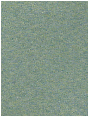 HomeRoots 9' X 12' Vibrant Blue and Green Geometric Area Rug for Indoor and Outdoor Spaces - Durable & Stylish 551540