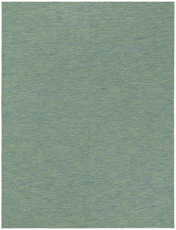 HomeRoots 9' X 12' Vibrant Blue and Green Geometric Area Rug for Indoor and Outdoor Spaces - Durable & Stylish 551540