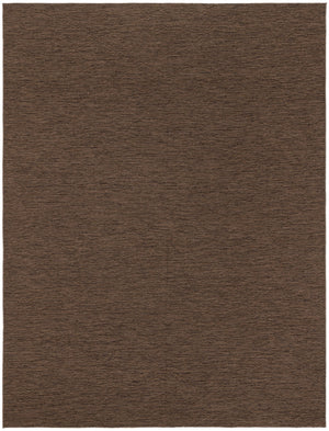 HomeRoots 9' X 12' Dark Brown Geometric Area Rug - Durable, Weather-Resistant & Easy Care for Indoor/Outdoor Use 551541