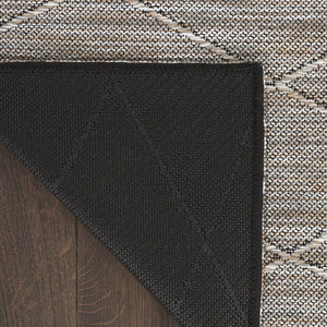 HomeRoots 9' Geometric Gray and Light Gray Indoor Outdoor Area Rug - Durable, Stylish, Versatile for Any Space 551542