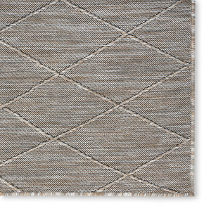 HomeRoots 9' Geometric Gray and Light Gray Indoor Outdoor Area Rug - Durable, Stylish, Versatile for Any Space 551542