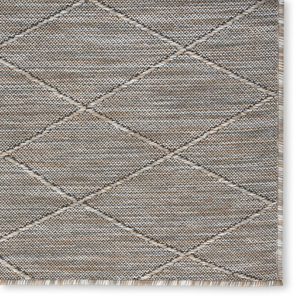 HomeRoots 9' Geometric Gray and Light Gray Indoor Outdoor Area Rug - Durable, Stylish, Versatile for Any Space 551542
