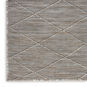 HomeRoots 9' Geometric Gray and Light Gray Indoor Outdoor Area Rug - Durable, Stylish, Versatile for Any Space 551542