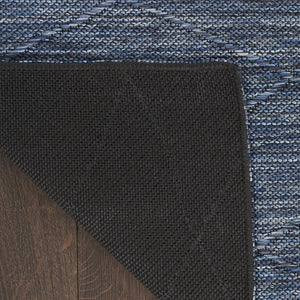 HomeRoots 9' Navy Blue and Ivory Geometric Indoor Outdoor Area Rug - Stylish, Durable, Easy-Clean Design for Any Space 551543