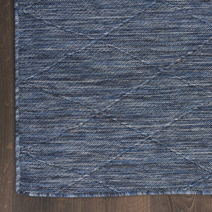 HomeRoots 9' Navy Blue and Ivory Geometric Indoor Outdoor Area Rug - Stylish, Durable, Easy-Clean Design for Any Space 551543