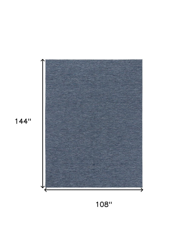 HomeRoots 9' Navy Blue and Ivory Geometric Indoor Outdoor Area Rug - Stylish, Durable, Easy-Clean Design for Any Space 551543