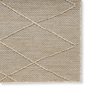 HomeRoots 10' X 14' Geometric Area Rug - Natural & Light Brown for Indoor/Outdoor Use, Durable & Easy Care 551545