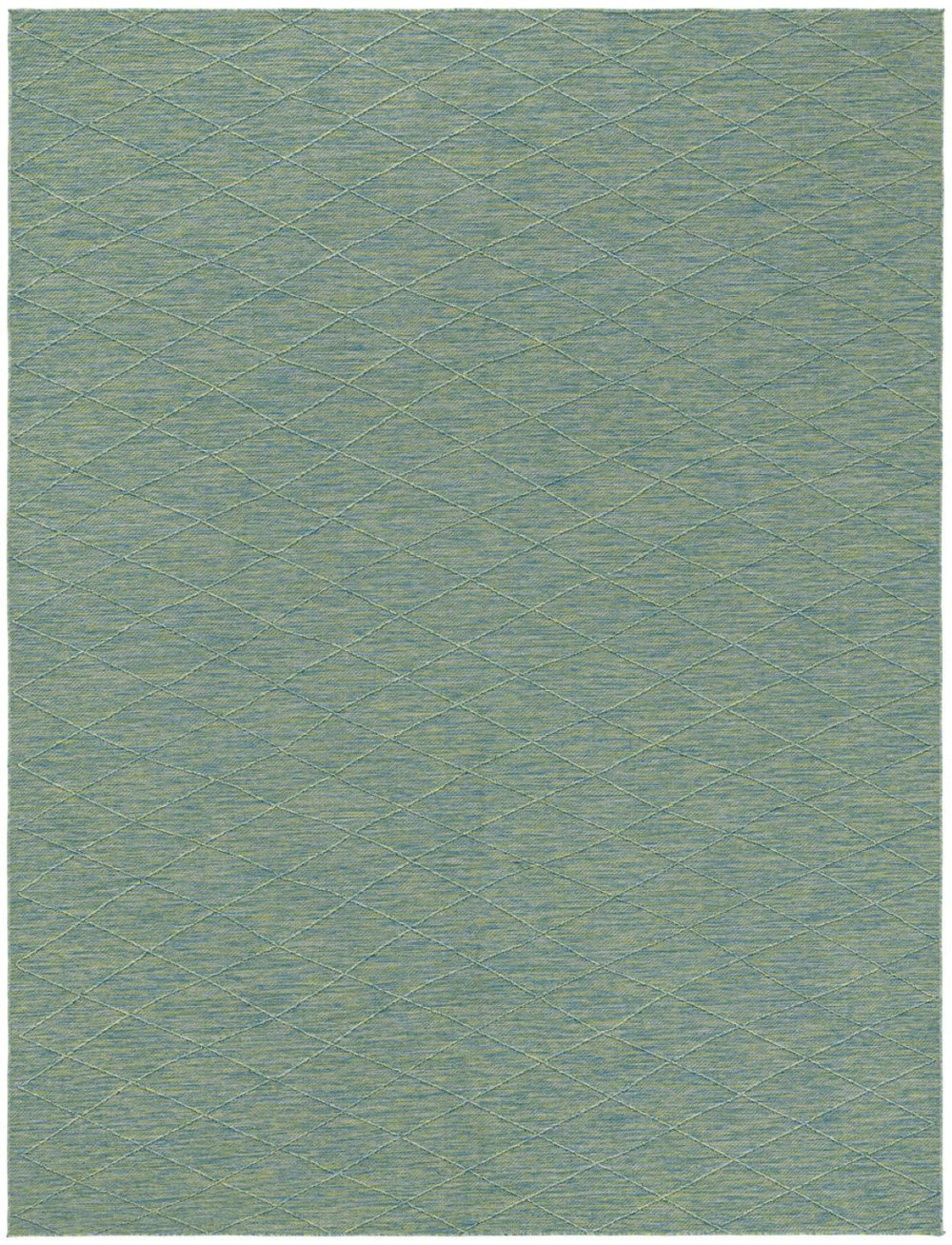 HomeRoots 10' Geometric Blue and Green Area Rug - Durable Indoor/Outdoor Design for Modern Spaces, Easy Care 551546