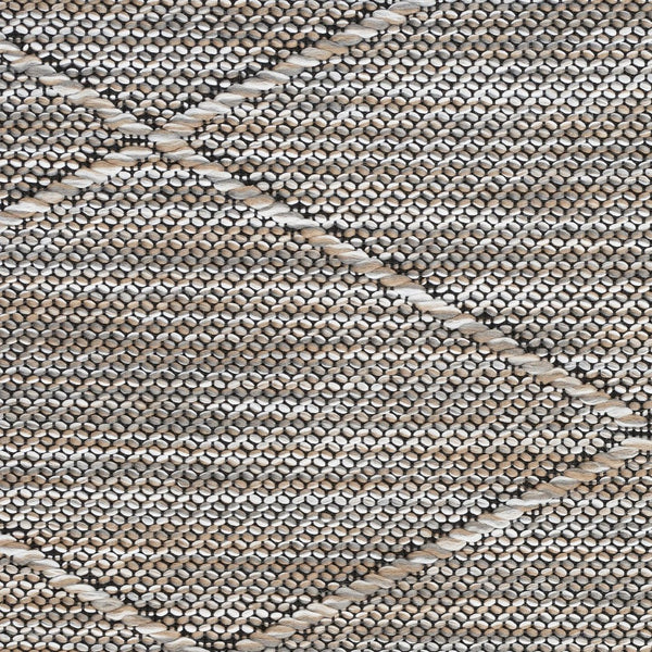 HomeRoots 10' Modern Geometric Gray Indoor Outdoor Area Rug - Durable, Stylish, Easy-Care for Any Space! 551548