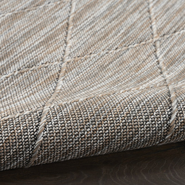 HomeRoots 10' Modern Geometric Gray Indoor Outdoor Area Rug - Durable, Stylish, Easy-Care for Any Space! 551548