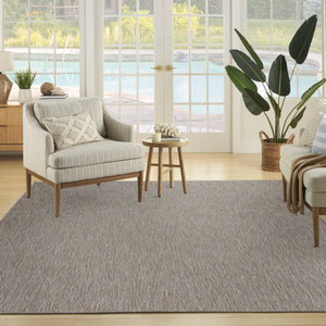 HomeRoots 10' Modern Geometric Gray Indoor Outdoor Area Rug - Durable, Stylish, Easy-Care for Any Space! 551548