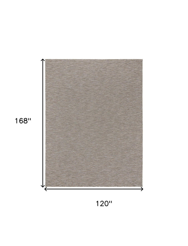 HomeRoots 10' Modern Geometric Gray Indoor Outdoor Area Rug - Durable, Stylish, Easy-Care for Any Space! 551548
