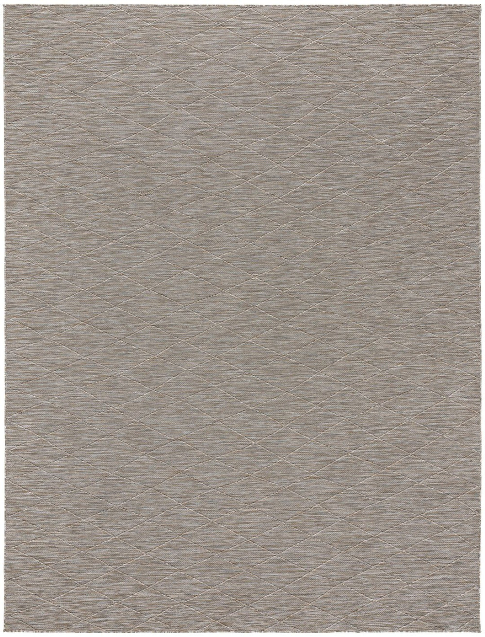 HomeRoots 10' Modern Geometric Gray Indoor Outdoor Area Rug - Durable, Stylish, Easy-Care for Any Space! 551548