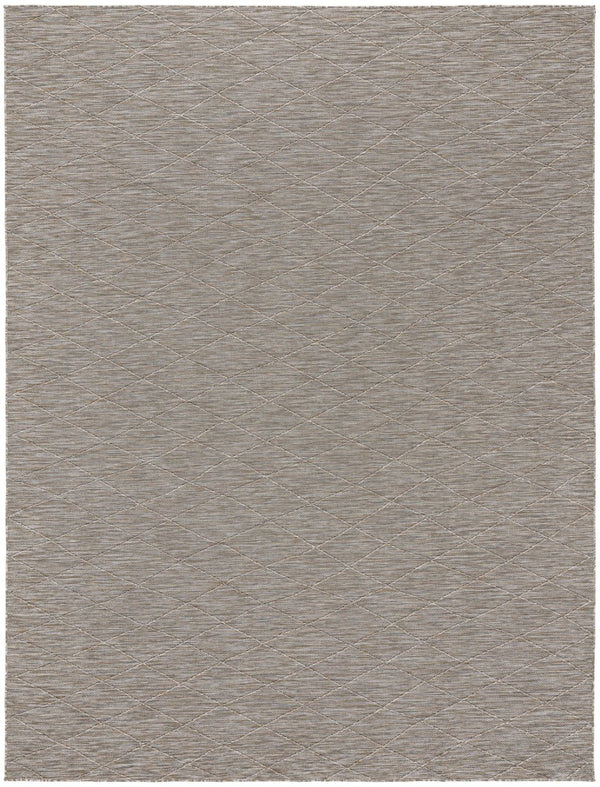 HomeRoots 10' Modern Geometric Gray Indoor Outdoor Area Rug - Durable, Stylish, Easy-Care for Any Space! 551548