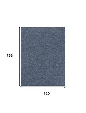 HomeRoots 10' Navy Blue & Ivory Geometric Area Rug - Stylish Indoor/Outdoor Durable Design for Any Space 551549
