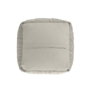 Homeroots 18" Gray And Natural Cotton And Jute Cube Pouf Ottoman – Chic Multi-functional Seating Solution Birch  551550