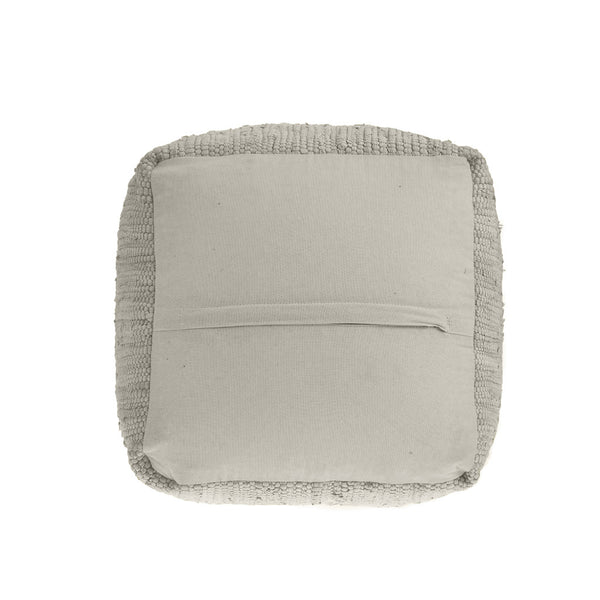 Homeroots 18" Gray And Natural Cotton And Jute Cube Pouf Ottoman – Chic Multi-functional Seating Solution Birch  551550