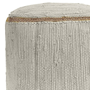 Homeroots 18" Gray And Natural Cotton And Jute Cube Pouf Ottoman – Chic Multi-functional Seating Solution Birch  551550