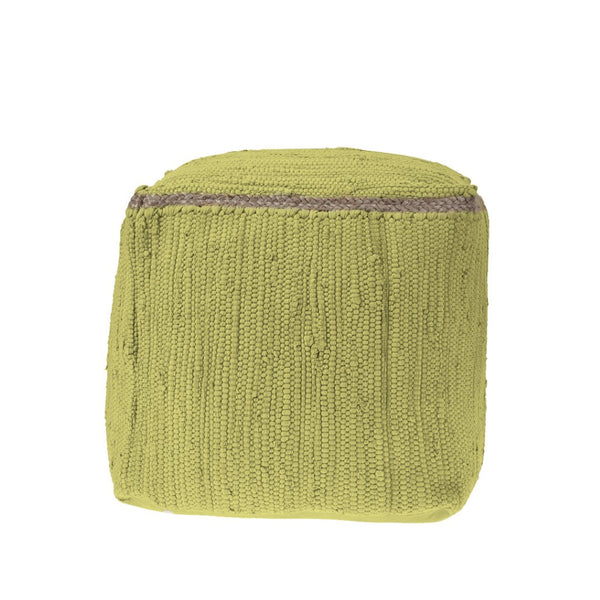 Homeroots 18" Gray And Natural Cotton And Jute Cube Pouf Ottoman – Chic Multi-functional Seating Solution Dusky Citron  551551