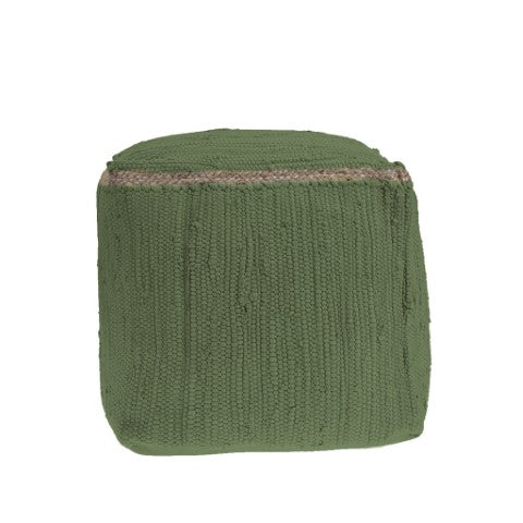 Homeroots 18" Gray And Natural Cotton And Jute Cube Pouf Ottoman – Chic Multi-functional Seating Solution Grasshopper  551552