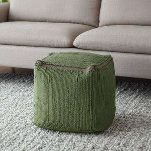 Homeroots 18" Gray And Natural Cotton And Jute Cube Pouf Ottoman – Chic Multi-functional Seating Solution Grasshopper  551552
