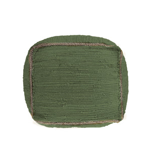 Homeroots 18" Gray And Natural Cotton And Jute Cube Pouf Ottoman – Chic Multi-functional Seating Solution Grasshopper  551552