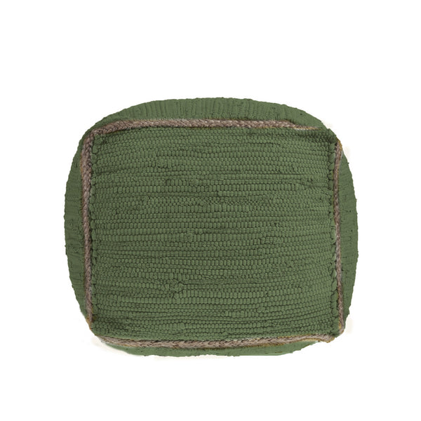 Homeroots 18" Gray And Natural Cotton And Jute Cube Pouf Ottoman – Chic Multi-functional Seating Solution Grasshopper  551552