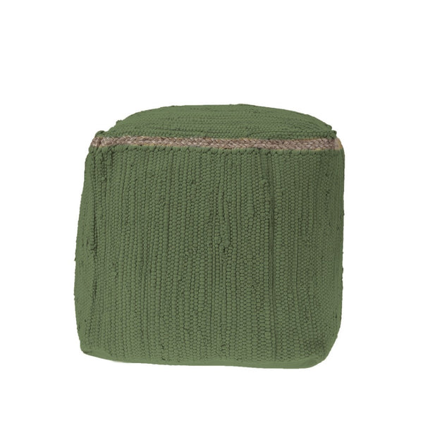 Homeroots 18" Gray And Natural Cotton And Jute Cube Pouf Ottoman – Chic Multi-functional Seating Solution Grasshopper  551552