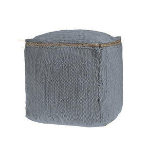 Homeroots 18" Gray And Natural Cotton And Jute Cube Pouf Ottoman – Chic Multi-functional Seating Solution Ultimate Gray  551554