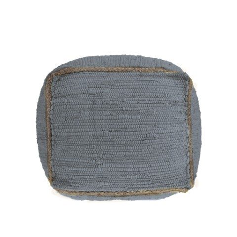 Homeroots 18" Gray And Natural Cotton And Jute Cube Pouf Ottoman – Chic Multi-functional Seating Solution Ultimate Gray  551554