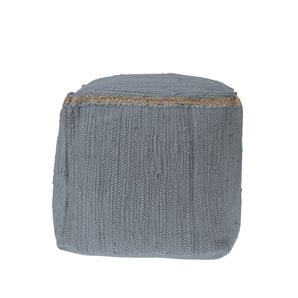 Homeroots 18" Gray And Natural Cotton And Jute Cube Pouf Ottoman – Chic Multi-functional Seating Solution Ultimate Gray  551554