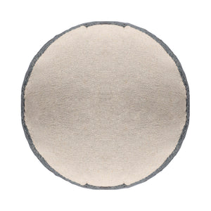 Homeroots 18" Chic Natural Gray Jute Blend Striped Pouf Ottoman - Stylish, Multi-functional Seating & Decor   551555