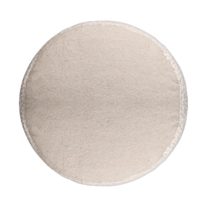 Homeroots 18" Off White & Navy Blue Jute Blend Striped Pouf Ottoman - Chic, Versatile Footrest & Extra Seat   551556