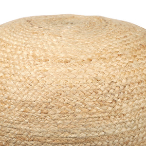 Homeroots 18" Striped Jute Blend Pouf Ottoman - Chic Navy Blue & Natural Accent For Stylish Seating & Decor   551557