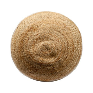Homeroots 18" Striped Jute Blend Pouf Ottoman - Chic, Handmade, And Versatile Seating Solution For Any Room   551558