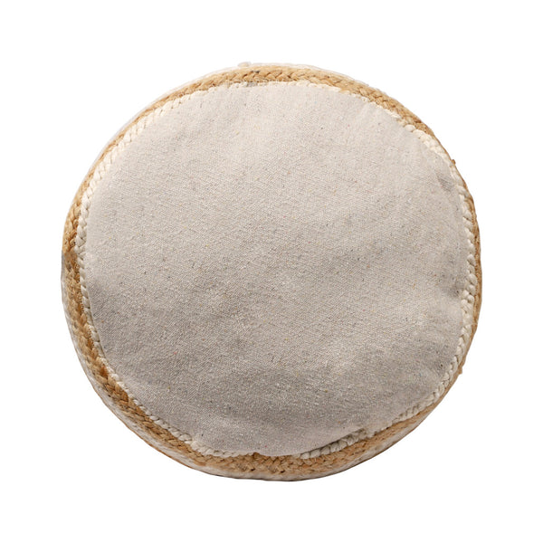 Homeroots 18" Striped Jute Blend Pouf Ottoman - Chic, Handmade, And Versatile Seating Solution For Any Room   551558