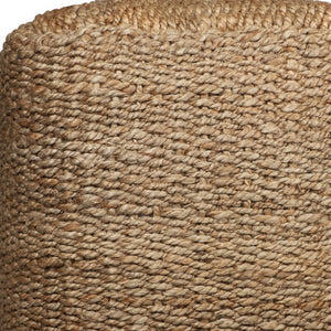 Homeroots 18" Natural Jute Woven Cube Pouf Ottoman - Stylish Footrest & Extra Seating With Bohemian Flair   551560