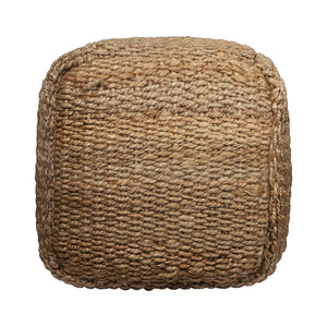 Homeroots 18" Natural Jute Woven Cube Pouf Ottoman - Stylish Footrest & Extra Seating With Bohemian Flair   551560