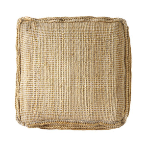 Homeroots 18" Natural Jute Blend Cube Pouf Ottoman – Stylish Striped Footrest & Chic Extra Seat For Any Room   551561