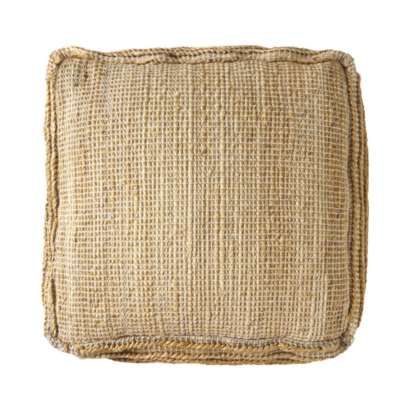 Homeroots 18" Natural Jute Blend Cube Pouf Ottoman – Stylish Striped Footrest & Chic Extra Seat For Any Room   551561