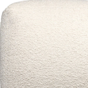 Homeroots 18" Chic Polyester Cube Outdoor Pouf Ottoman - Stylish, Versatile Footrest & Extra Seating Solution Ivory  551568