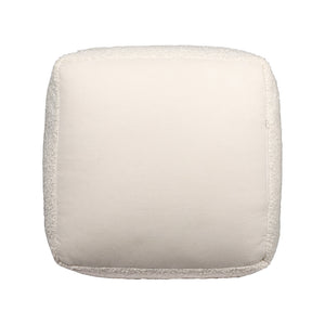 Homeroots 18" Chic Polyester Cube Outdoor Pouf Ottoman - Stylish, Versatile Footrest & Extra Seating Solution Ivory  551568