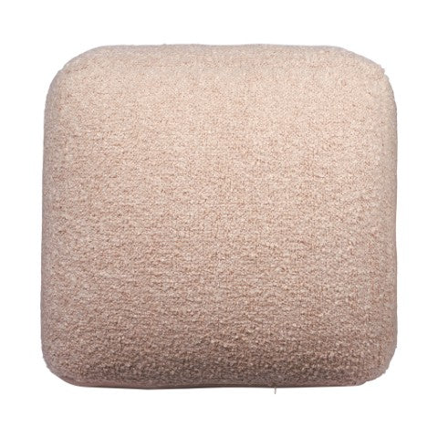 Homeroots 18" Chic Polyester Cube Outdoor Pouf Ottoman - Stylish, Versatile Footrest & Extra Seating Solution Taupe  551569