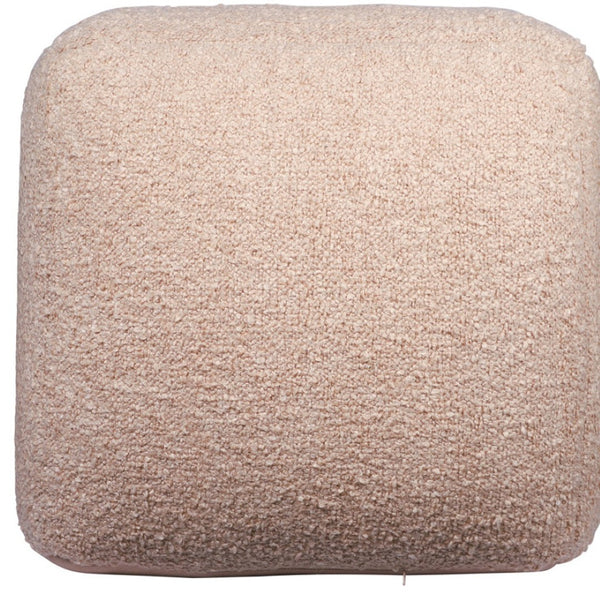 Homeroots 18" Chic Polyester Cube Outdoor Pouf Ottoman - Stylish, Versatile Footrest & Extra Seating Solution Taupe  551569