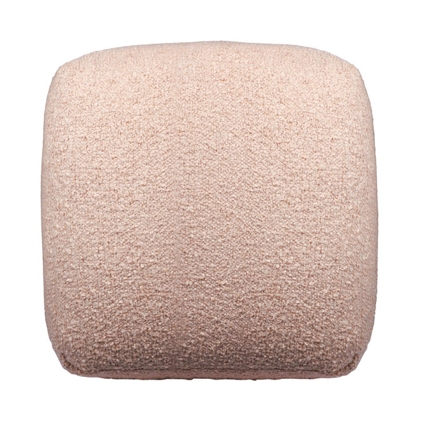 Homeroots 18" Chic Polyester Cube Outdoor Pouf Ottoman - Stylish, Versatile Footrest & Extra Seating Solution Taupe  551569