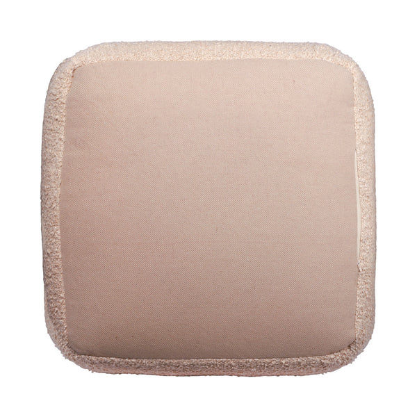 Homeroots 18" Chic Polyester Cube Outdoor Pouf Ottoman - Stylish, Versatile Footrest & Extra Seating Solution Taupe  551569